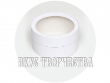 Коробка под зефир шляпная, белая с окном, d-160мм h- 70мм