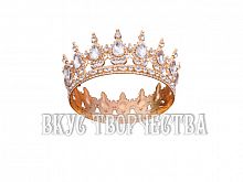 Топпер для торта - корона, золотисто-белый, d-12см