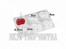 Силиконоая форма для муссовых десертов "Вишня" 6 ячеек