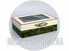 Коробка складная, с окном "23 Февраля", 24х17х8см