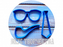 Мужской подарок №2 (очки, трубка, галстук) вырубки для пряников