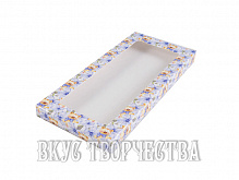 Коробка под шоколадку "Мишки в цветах" с окном 18*9*1,4  см