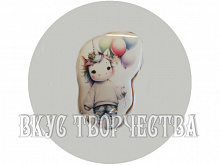 Единорожка с шариками №1 пряник ручной работы (фотопечать)