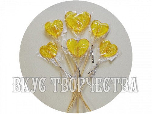 Сердце желтое леденец Сердце желтое леденец
