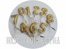 Цифра шарик из шоколадной глазури, золото