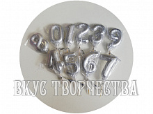 Цифра шарик из шоколадной глазури, серебро
