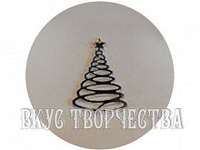 Мини топпер Елочка 5см х 3,5см серебро