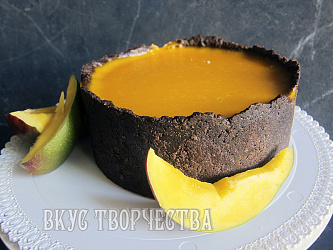 Шоколадный чизкейк манго с выпечкой. Пошаговый рецепт с фото