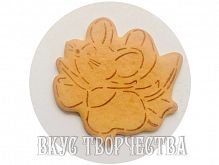 Мышь с бантом (9 см / Вырубка и трафарет)